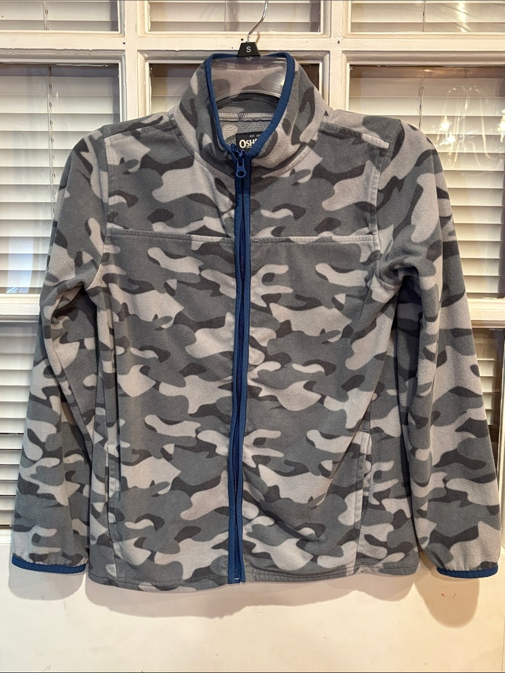 OshKosh B'gosh Gray & Blue Camo Fleece Jacket
